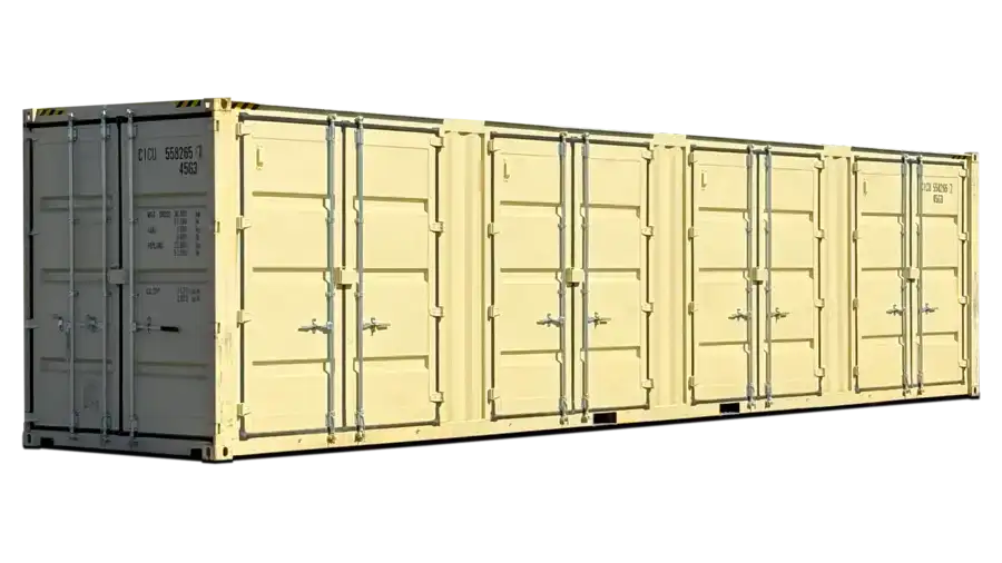 Contenedor marítimo nuevo High Cube de 40 pies con 4 puertas y apertura lateral - Imagen 2