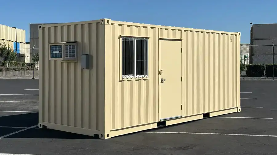 Contenedor combinado de 20 pies renovado para oficinas y almacenamiento