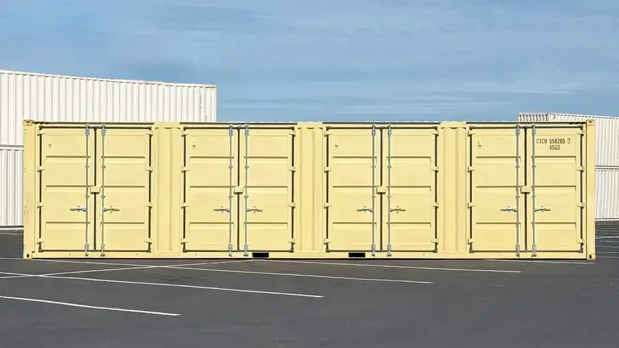 Contenedor marítimo nuevo High Cube de 40 pies con 4 puertas y apertura lateral