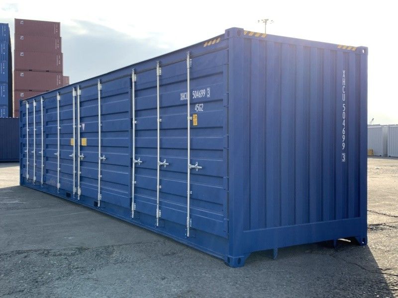 Contenedor maritĂmo de 40 pies HC con puertas laterales